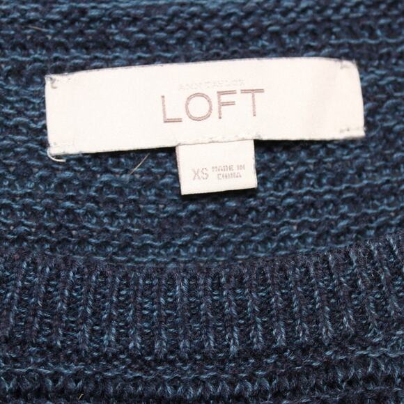 Ann Taylor LOFT Heathered Blue LS Sweater Size XS - Picture 4 of 7